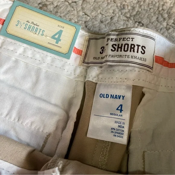 NWT Old Navy 3” Khaki Shorts, Size 4 - Picture 2 of 3